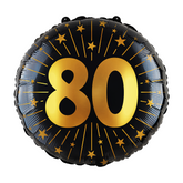 80 Jaar Helium Ballon Zwart Goud Folie Leeg 45cm